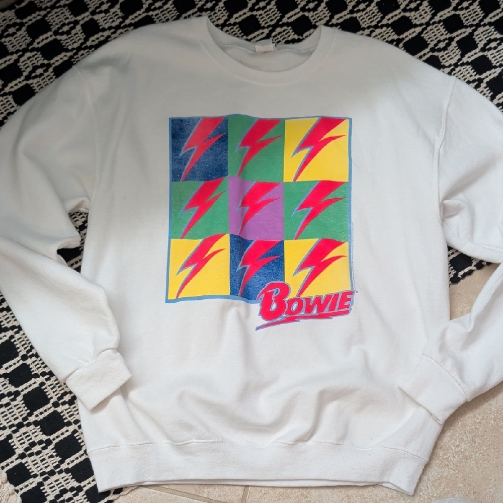 Junk Food Clothing White Graphic Crewneck Sweater
